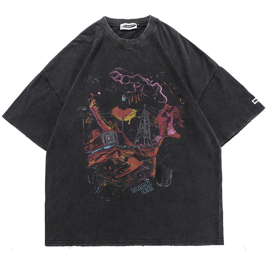 AeroDr0p Y2K Vintage Loose Graphic T-Shirt