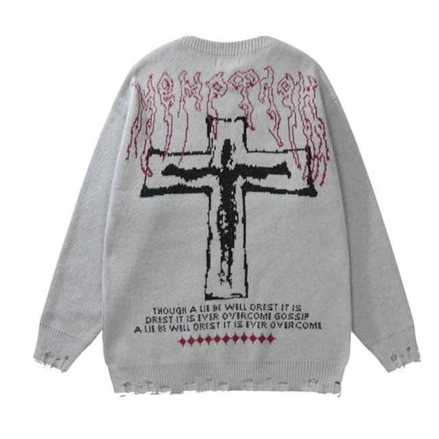 AeroDr0p Y2K Ripped Knit Sweater