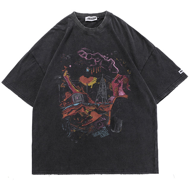 AeroDr0p Y2K Vintage Loose Graphic T-Shirt
