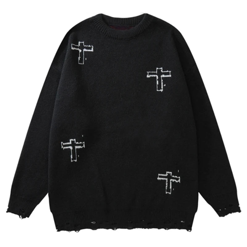 AeroDr0p Y2K Ripped Knit Sweater